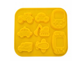 Molde silicona 6 vehiculos y 2 juegos electronicos